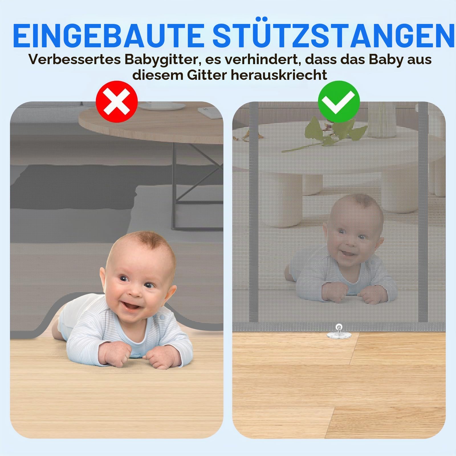 MYPIN Extra breites Türschutzgitter Ausziehbar, 0-300cm Treppenschutzrollo Hund Türgitter und Baby Treppenschutzgitter Einziehbares Tür Ausziehbare Kinder Schutzgitter für Innen- und Außenbereich,Grau