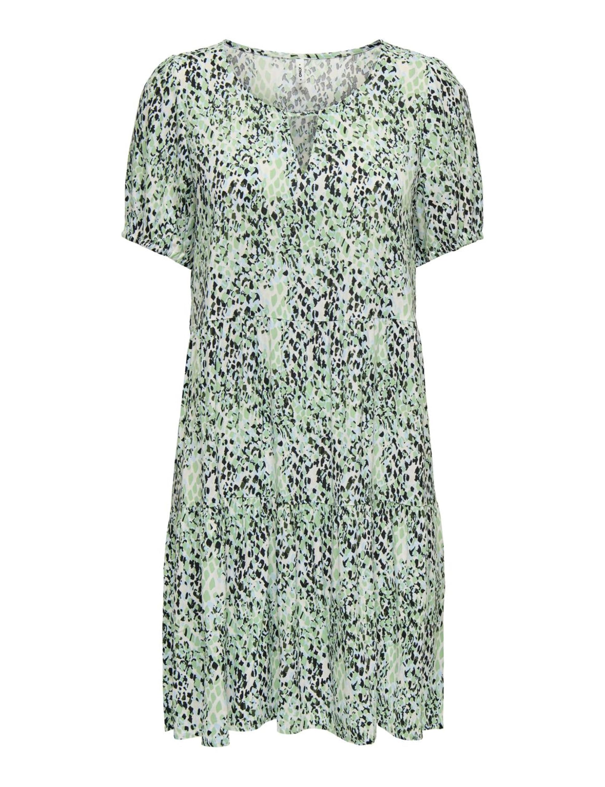 ONLY Women's Onlnova Life Vis Thea Kh Dress AOP, Quiet Green, M