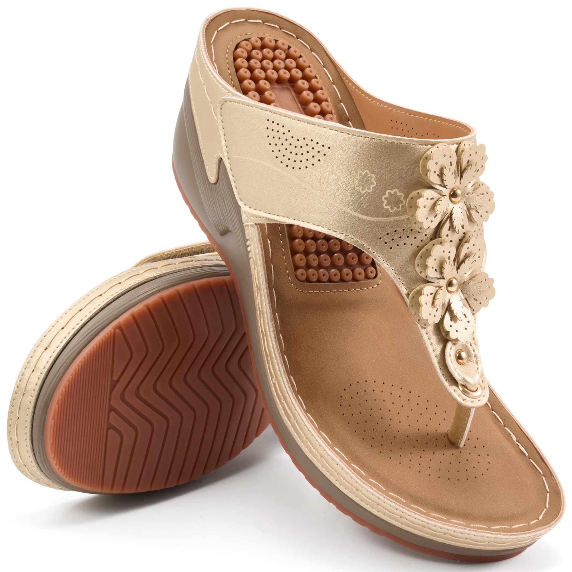 HARENCE Wedge Sandals for Women Comfortable Cushion Footbed Platform Sandal 2026 Dressy Summer Shoes for Casual Walking Outdoor