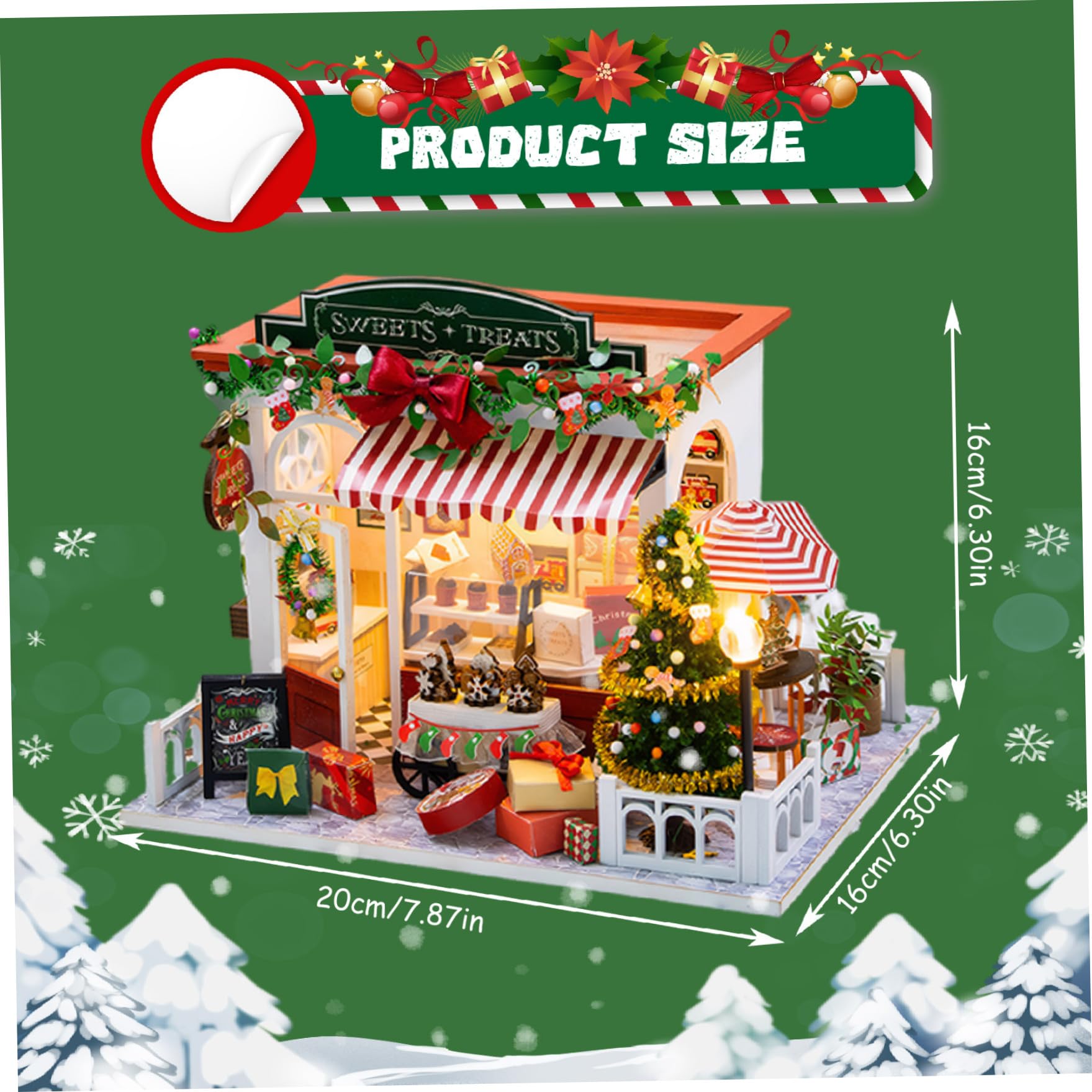 Set fai da te in miniatura natalizia in legno illuminato