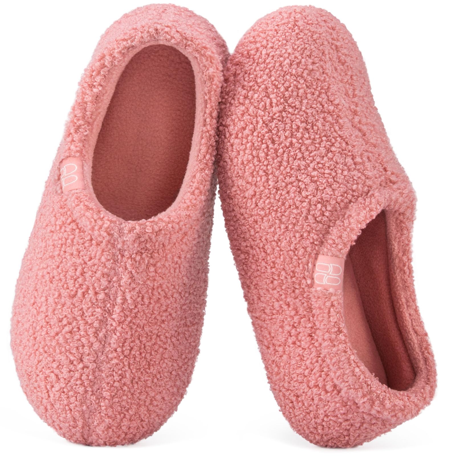 Women's Fuzzy Curly Fur Memory Foam Loafer Slippers with Polar Fleece Lining