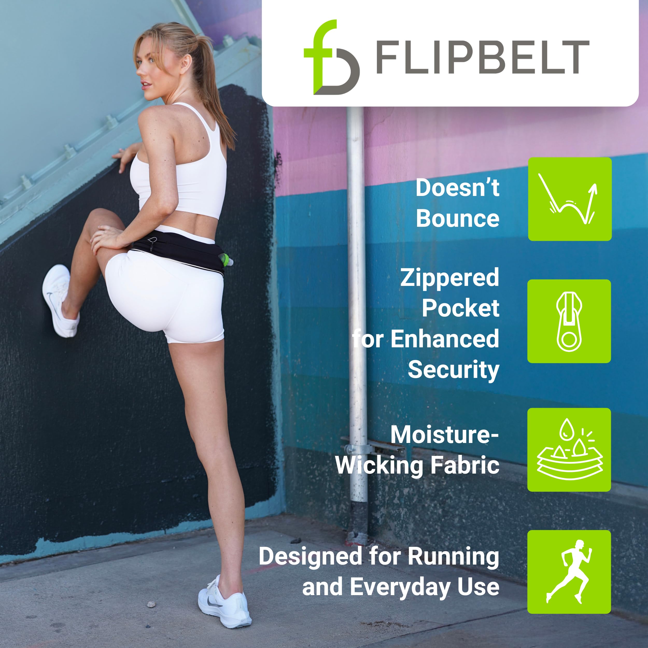 FlipBelt Elite - Ceinture Tubulaire légère pour téléphone et Course à Pied, Entreprise américaine