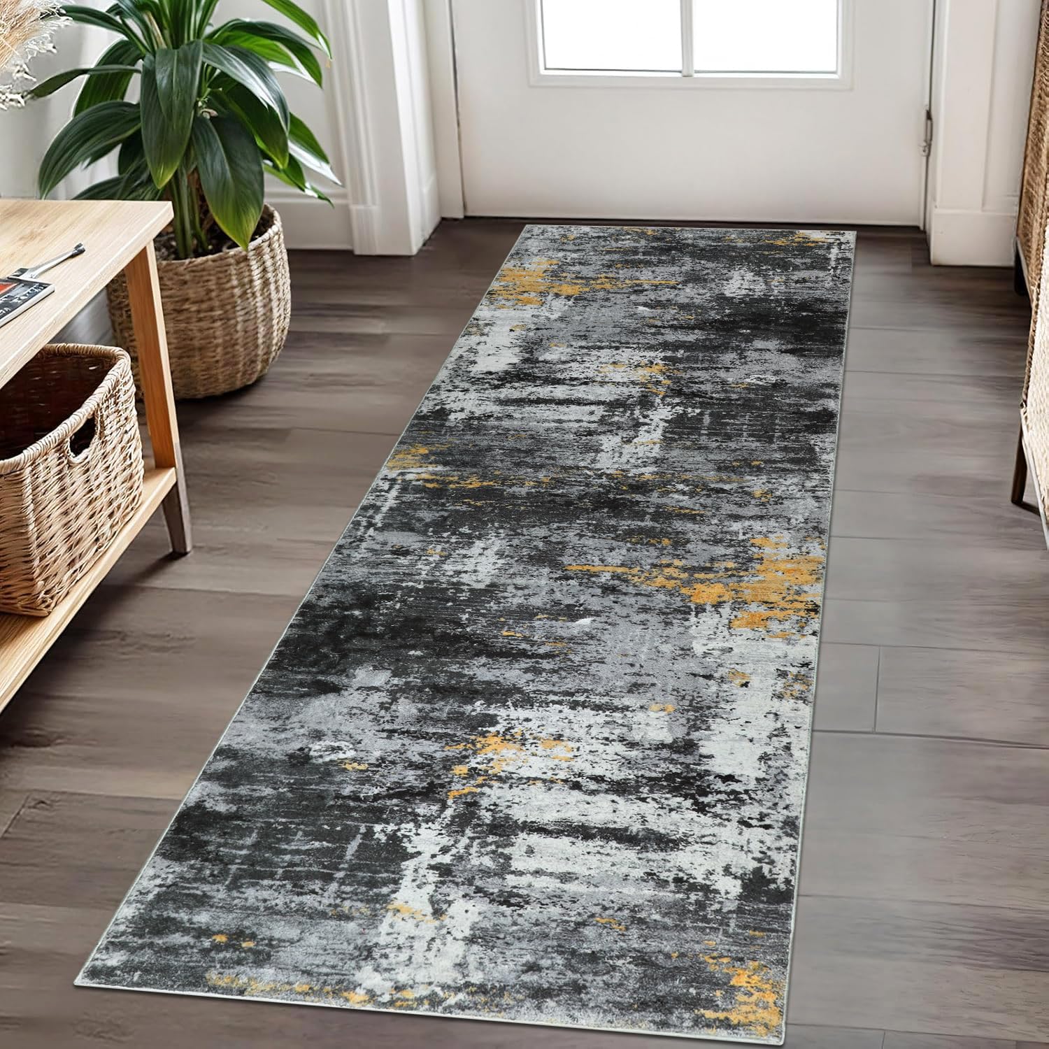 Cekene Abstrakt Waschbarer Teppich Rund 120cm Beige Runder Teppiche Wohnzimmer rutschfest Schlafzimmer Tepich Moderner Kurzflor Rund Teppiche für Kinderzimmer Esszimmer Büro(Taupe)