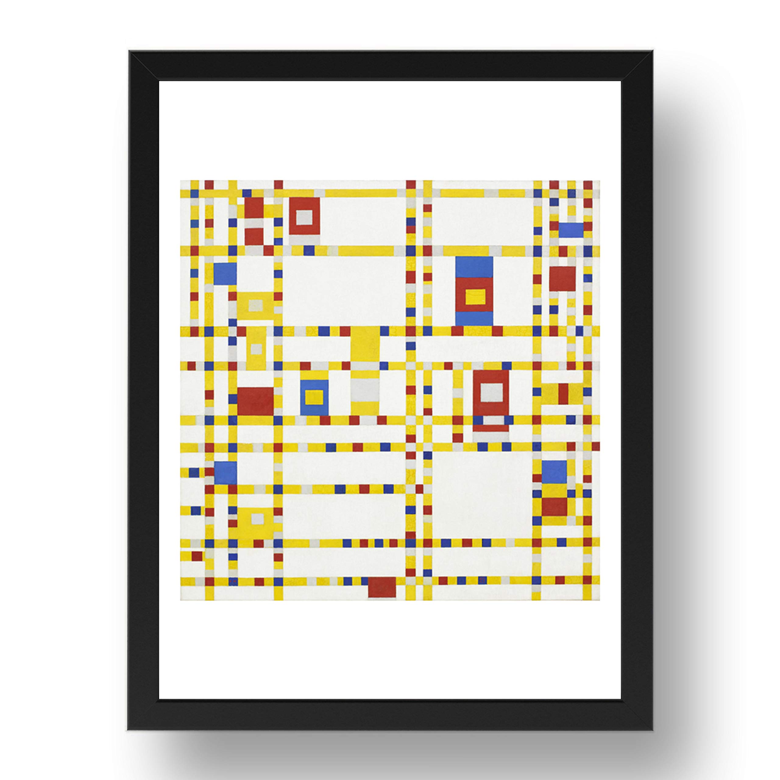 Period Prints Broadway Boogie Woogie by Piet Mondrian, vintage art, framed A3 reproduction poster print in 17x13 inch frame