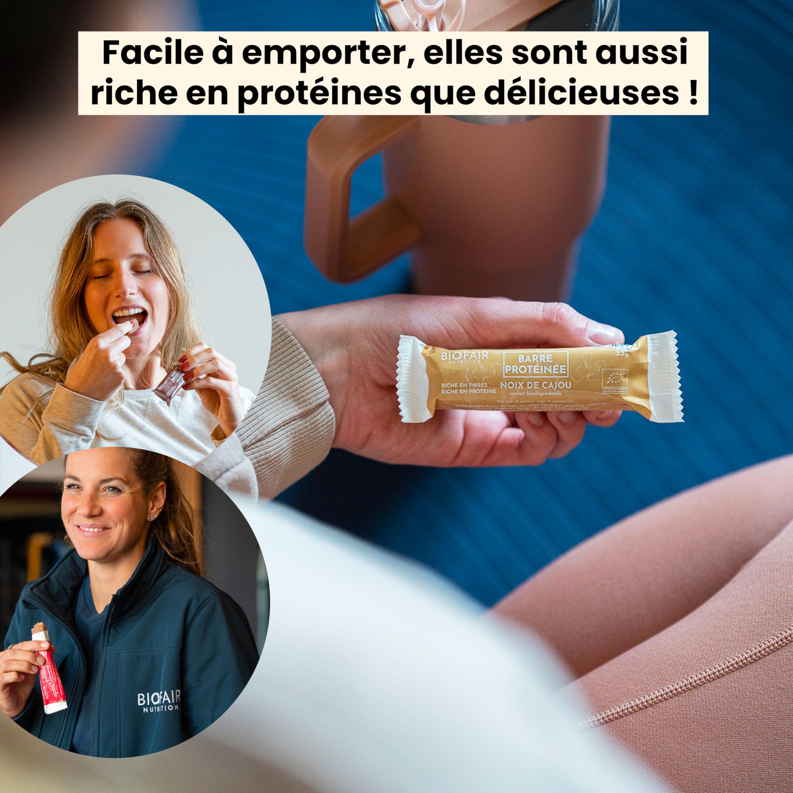 Barre Protéinée Végétale Bio - Saveur Noisette - Lot de 24 Barres Protéinées - Saine, 100% Naturelle et Fabriquée en France