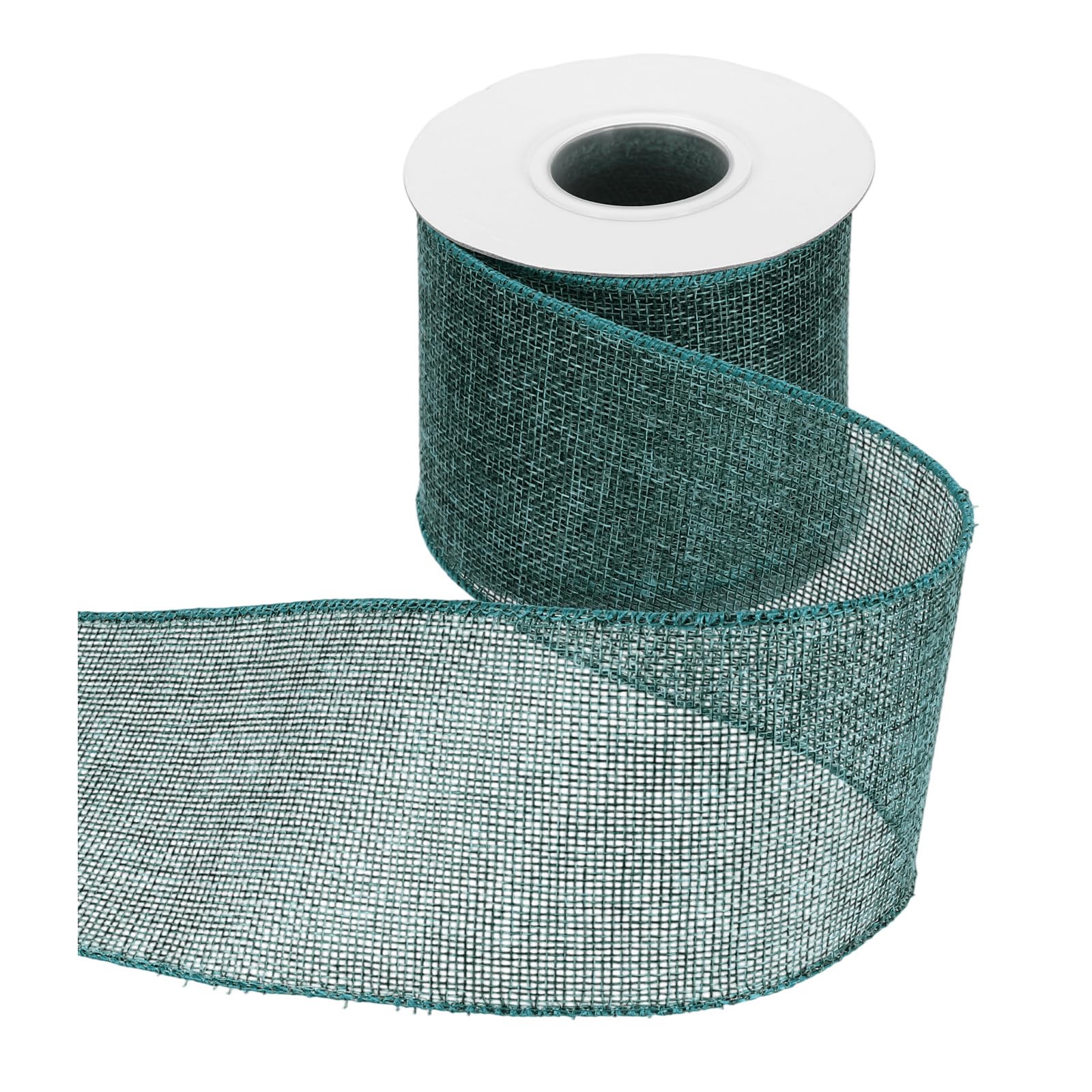 sourcing map Burlap Wired Ribbon 3" x 10 Yards Wired Edge Ribbon Cross Linen Woven Strap for Big Bow Wreath Holiday Parties Home and Outdoor Decoration, Cyan — image 1