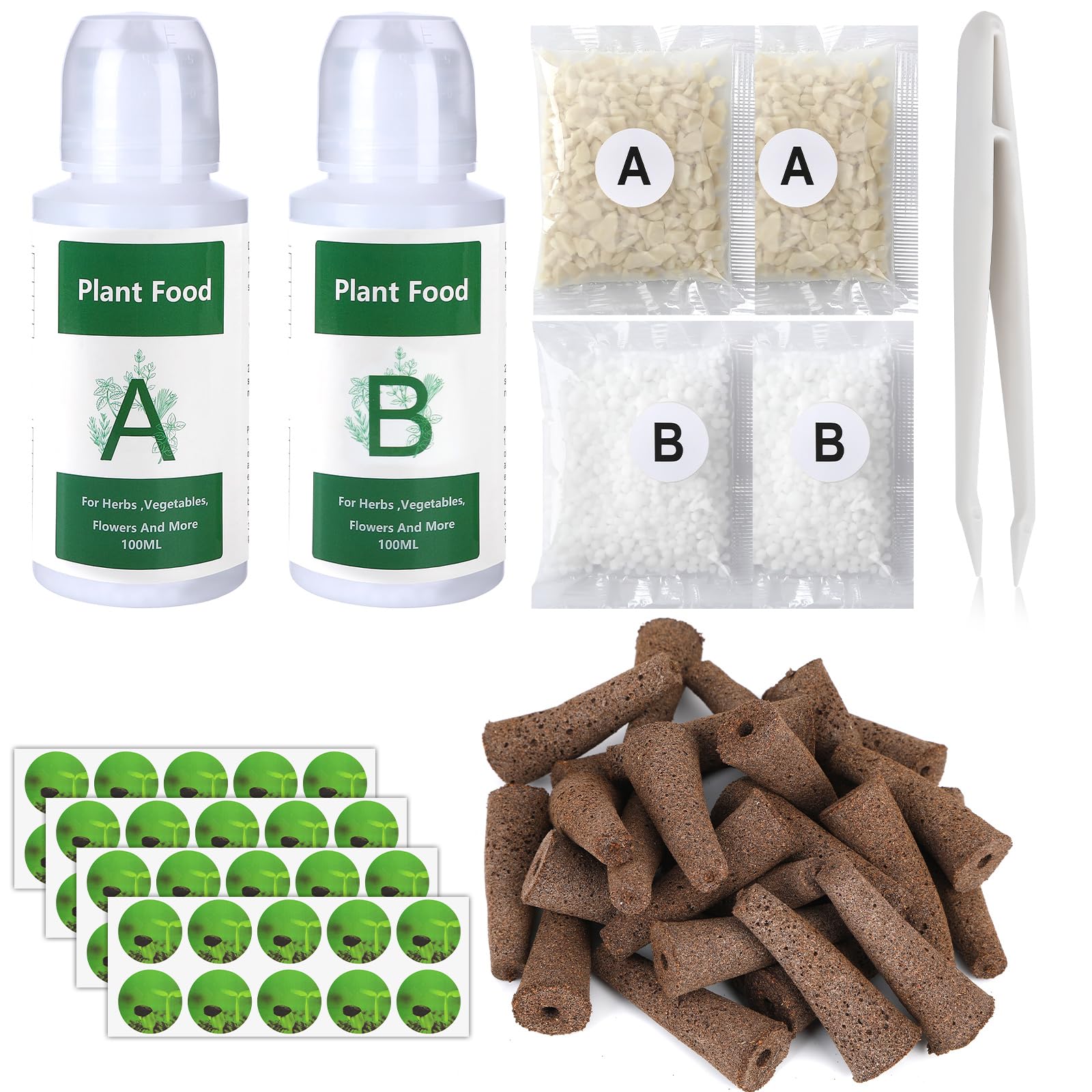 DECYOOL Hydroponics Kit - Includes Sponges Tweezers Labels