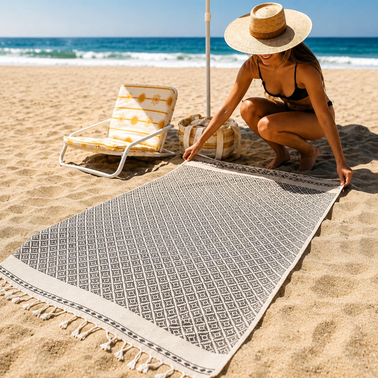 Set di 2 teli per hammam, 100 x 200 cm, telo da sauna XXL e telo mare in 100% cotone, asciugamano turco, leggero, assorbente e ad asciugatura rapida, peshtemal per sauna, spiaggia e viaggi (nero