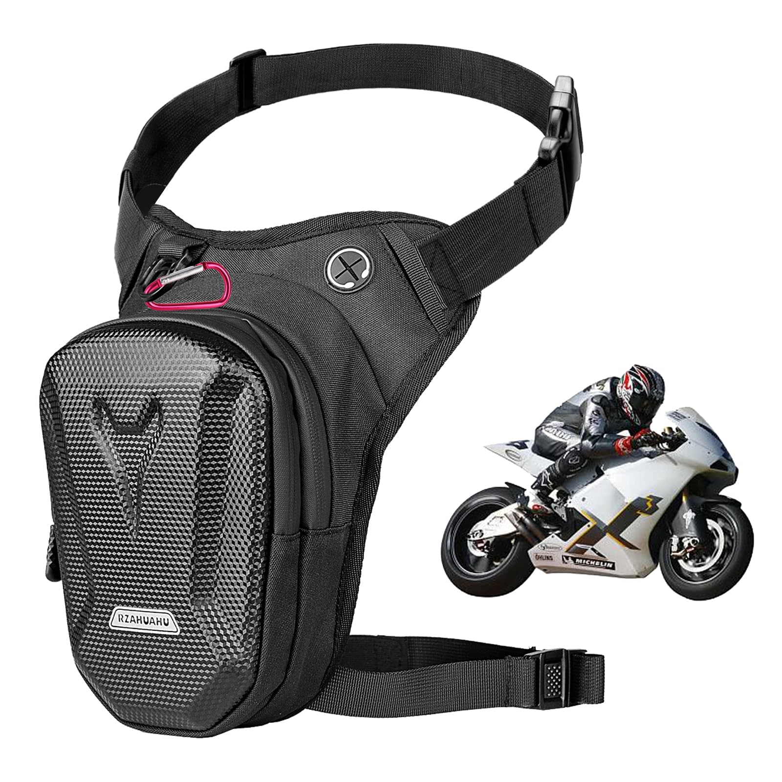 YYTECH Motorcycle Leg Bag with LegStrap, Drop Leg Bag, Motorcycle Thigh Bags for Men Women, Multifunctional Waist Pack, EVA Hardshell Durable Hiking Waist Pack for Cycling, Riding, Running, Traveling