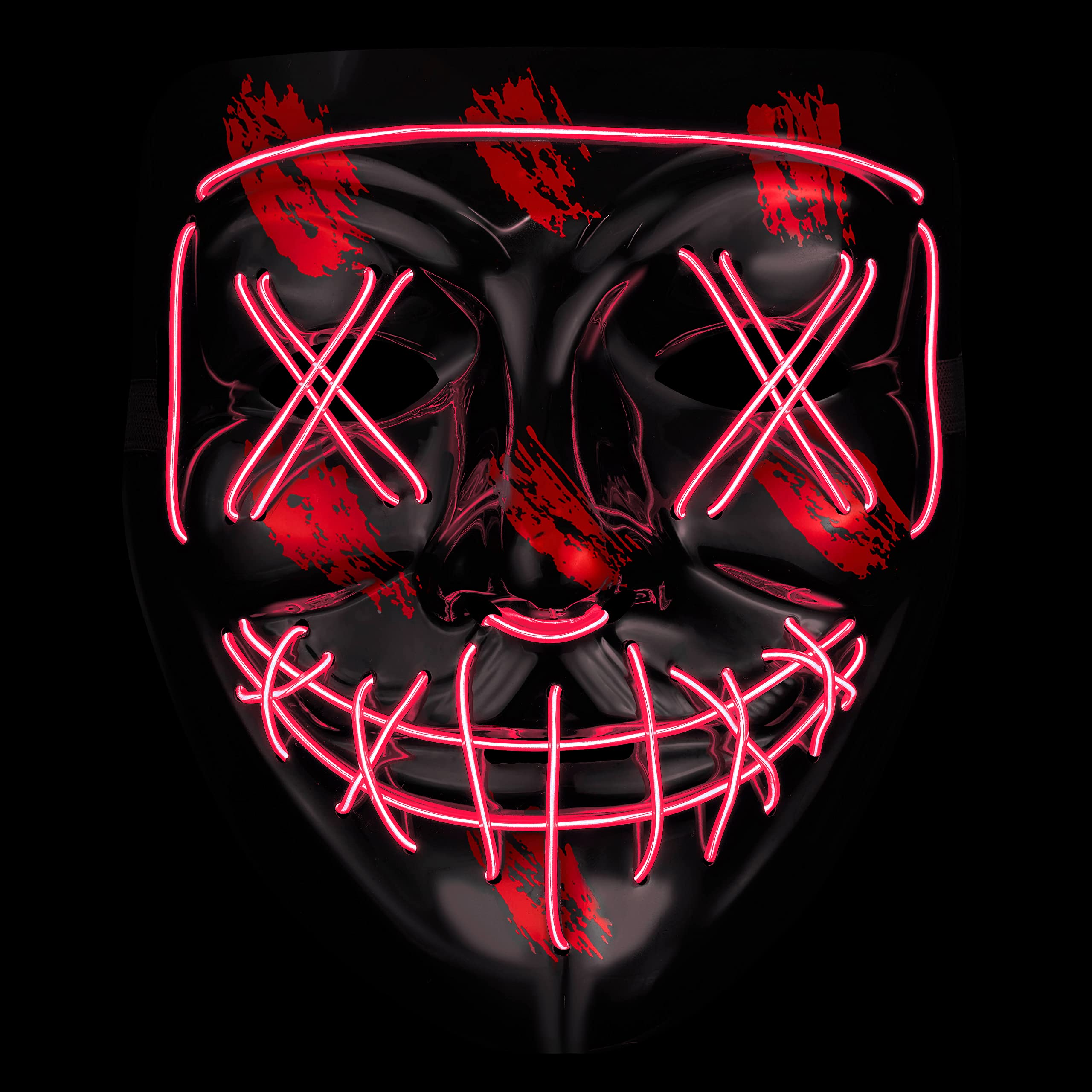 Balinco LED mask with 3 light modes - perfect for techno DJ, Red - Image 2