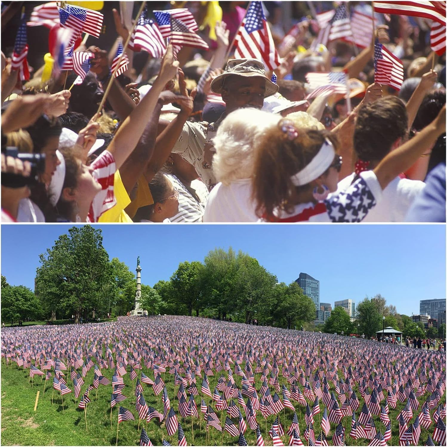 20 Pack American Flags on Stick, Small Handheld US Flags, USA Flags for Festivals Sports Parties Decoration, Anti-Ultraviolet Fade Indoor Outdoor