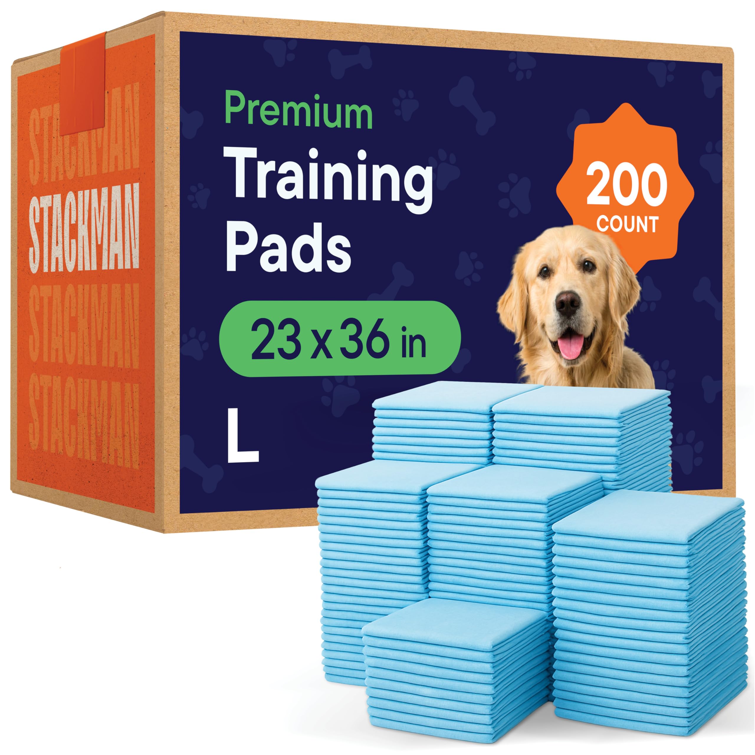 Almohadillas para orina de mascotas de 23 x 36 pulgadas [200 unidades] almohadillas desechables para entrenamiento de mascotas, almohadilla de raza media, a prueba de fugas, paquete a granel, para