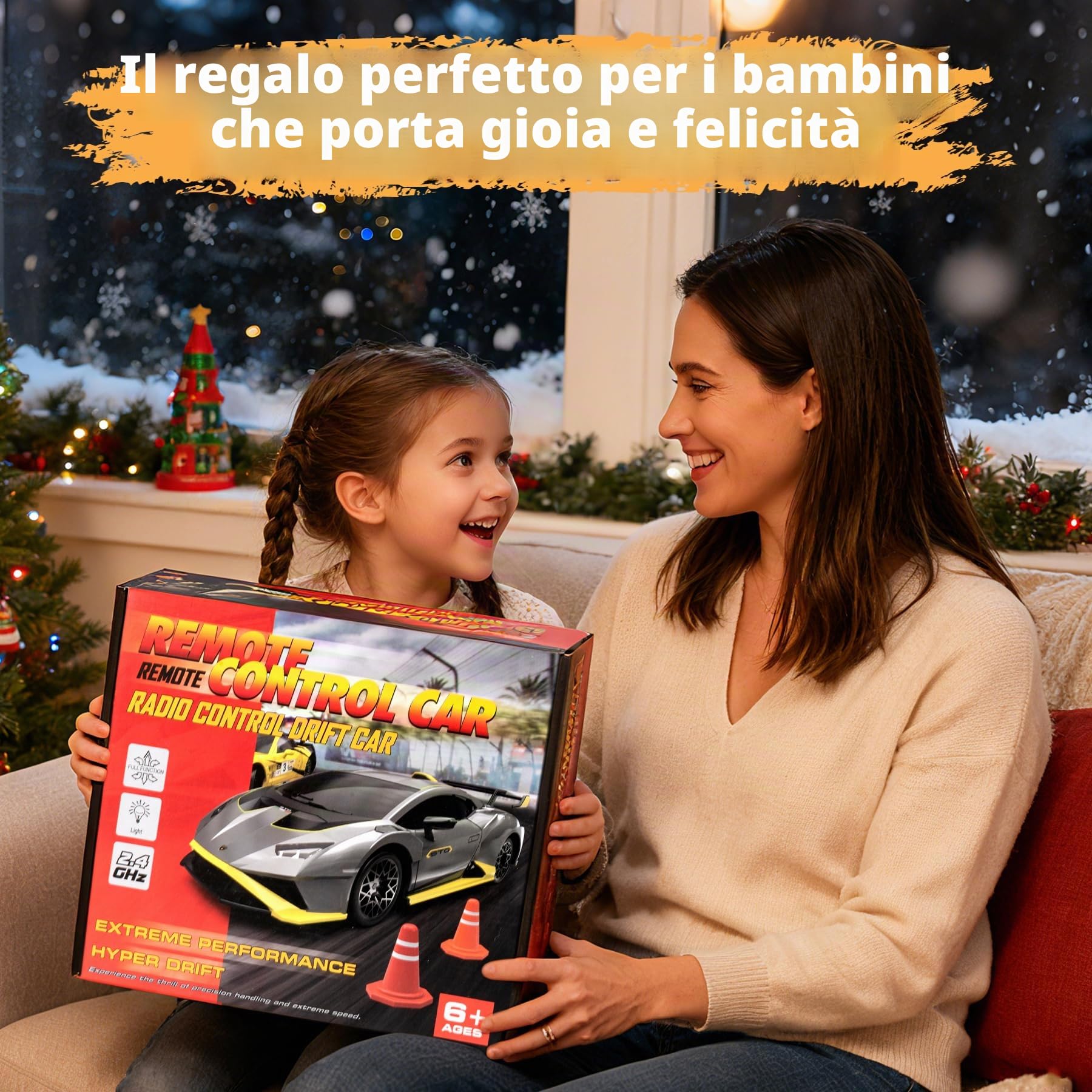 Macchina Telecomandata per Bambini, 2.4GHz RC Drift Car con Luce LED, 35km/h Auto Radiocomandata Regalo per Adulti e Bambini, Auto Giochi, Giochi 6 7 8 9 10 11 12 Anni (A)