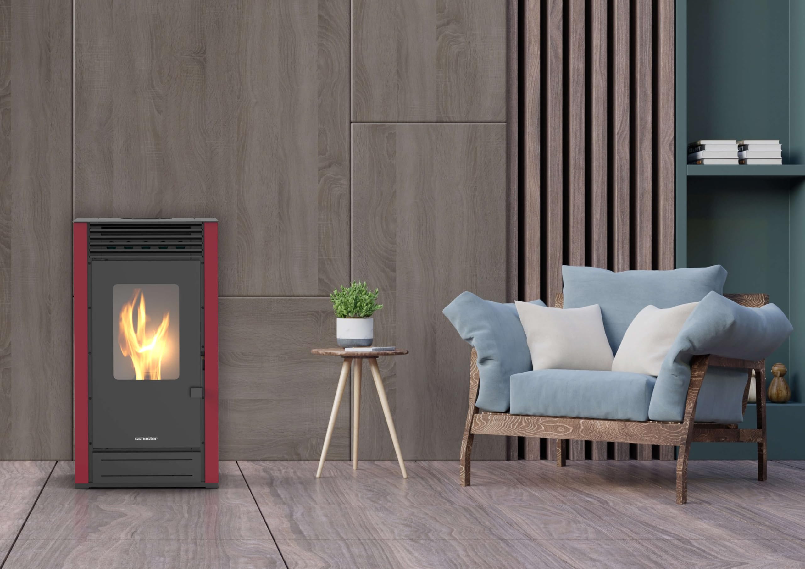 Estufa de Pellets 8 kW ELLA Blanca Silenciosa hasta 74 m²