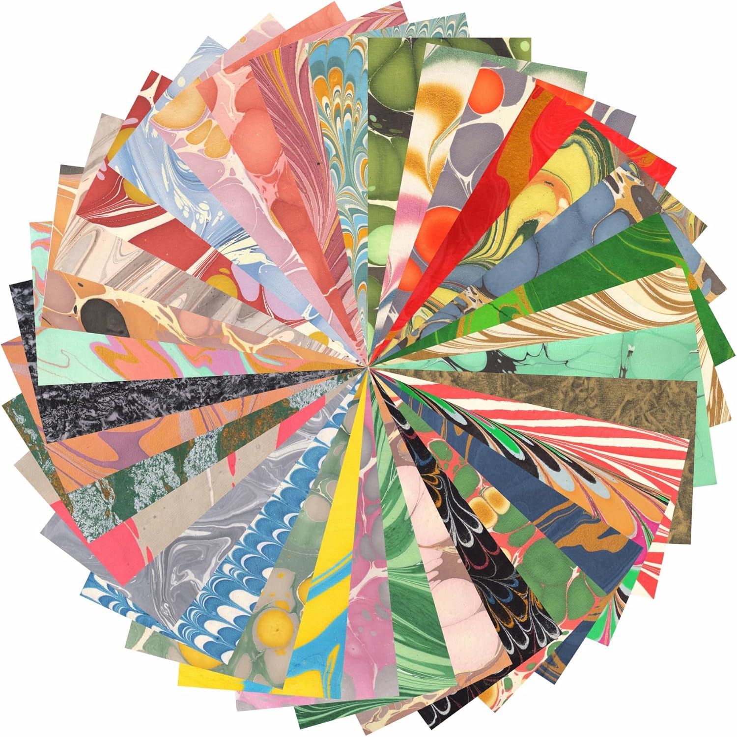 Paperhues Marbled Handmade Scrapbook Papers Collection 8.5x11" Pad, 36 Sheets