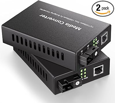 a Pair 100M Single Mode Bidi Fiber to Ethernet Media Converter, SMF Single SC Fiber to Copper RJ45 for 10/100M Base-Tx to 100Base-LX, up to 20km