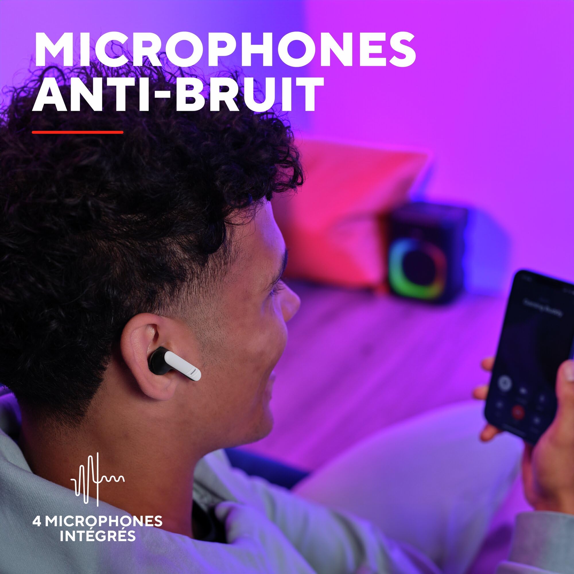 GXTrust Oxxie Écouteurs Bluetooth sans Fil PS5 Switch PC Mobile, Blanc | In Ear Casque Gaming Bluetooth en Récepteur USB-C Faible Latence, 25 Heures d'Autonomie, 4 Microphones Antibruit ENC