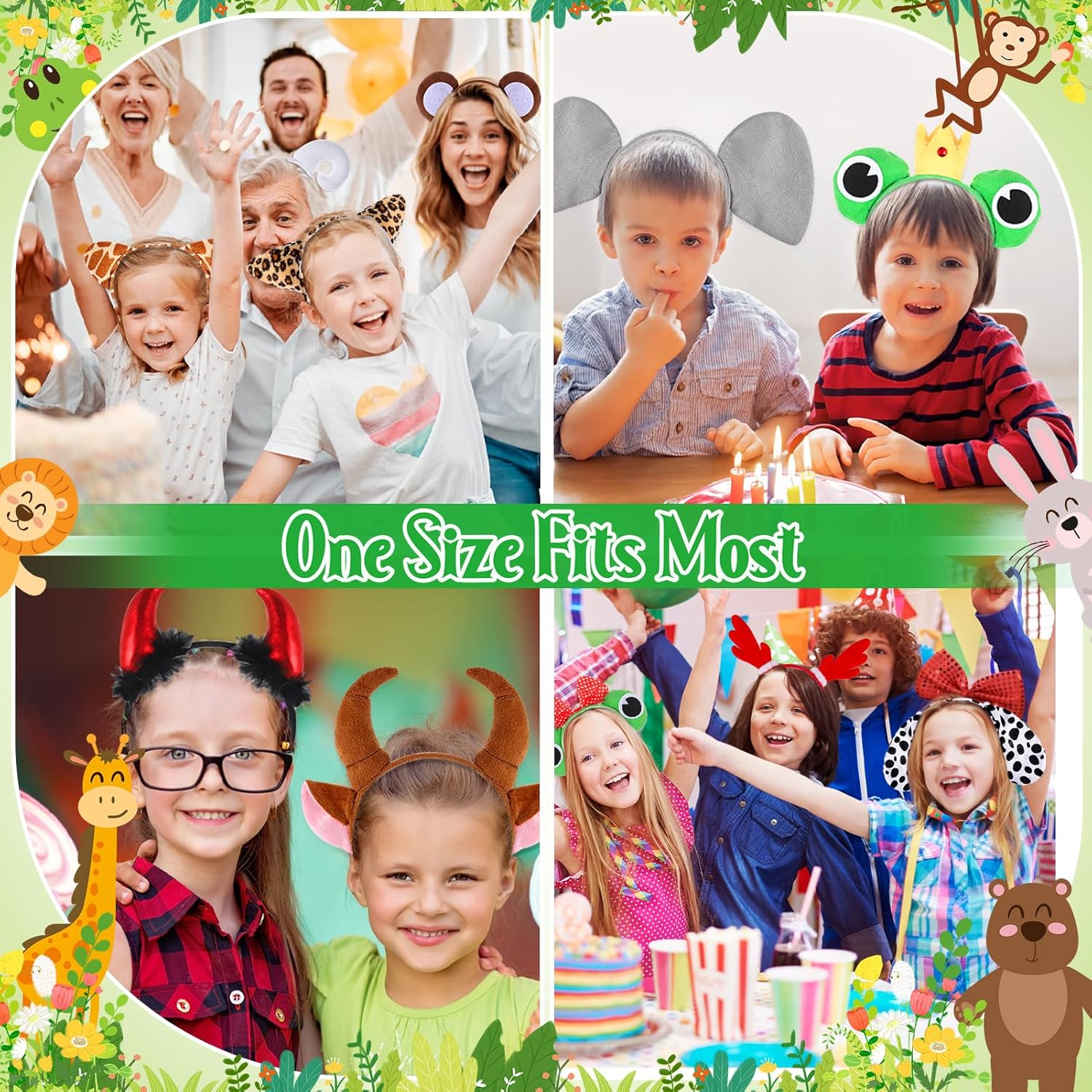 35 Pcs Ears Headbands Hair Hoop Costume Decoration Christmas Halloween Party Supplies Favor - Image 5