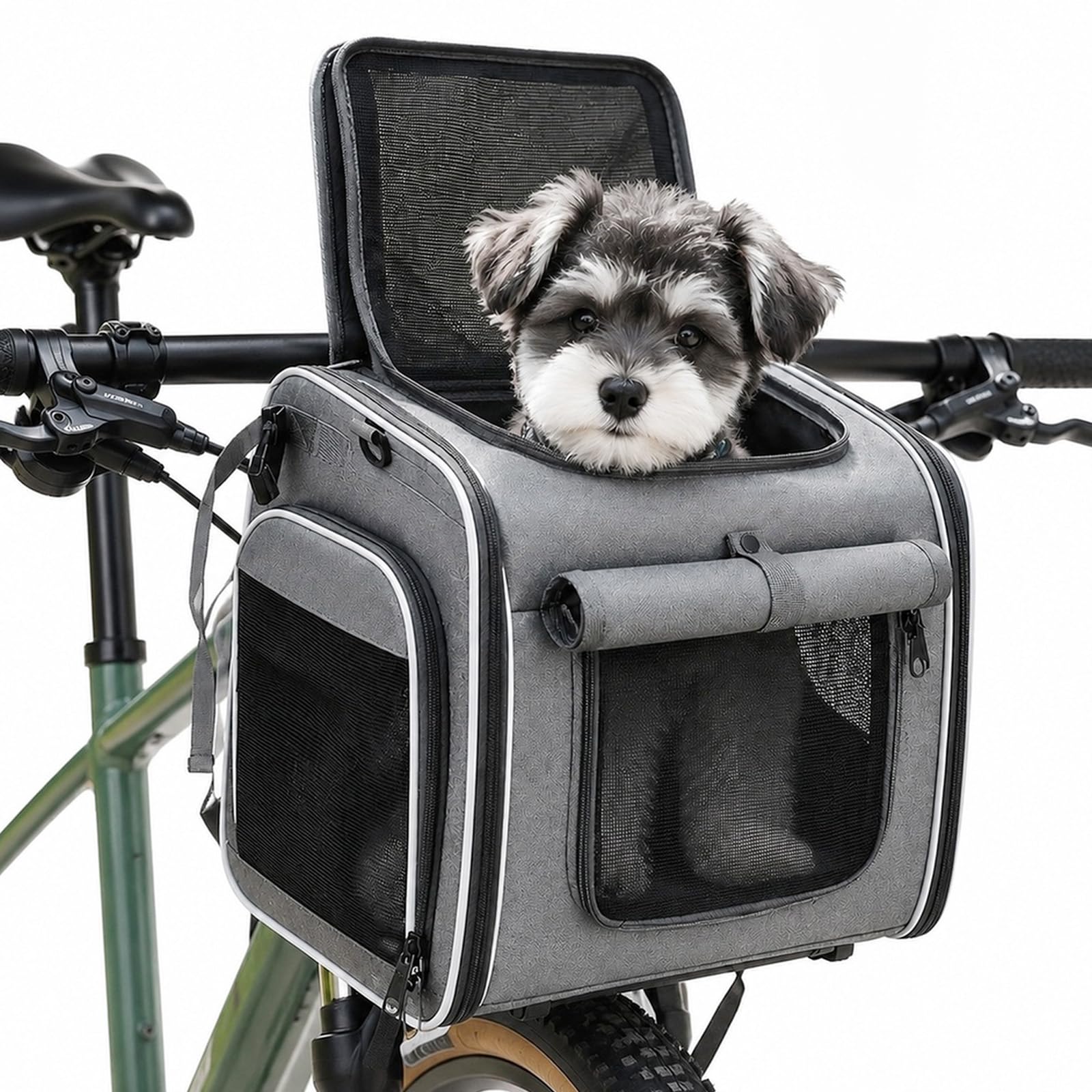 Cestino per cani anteriore fino a 5 kg, cestino per cani 4 in 1, pieghevole e traspirante, zaino espandibile, borsa da viaggio per animali domestici per gatti e cani