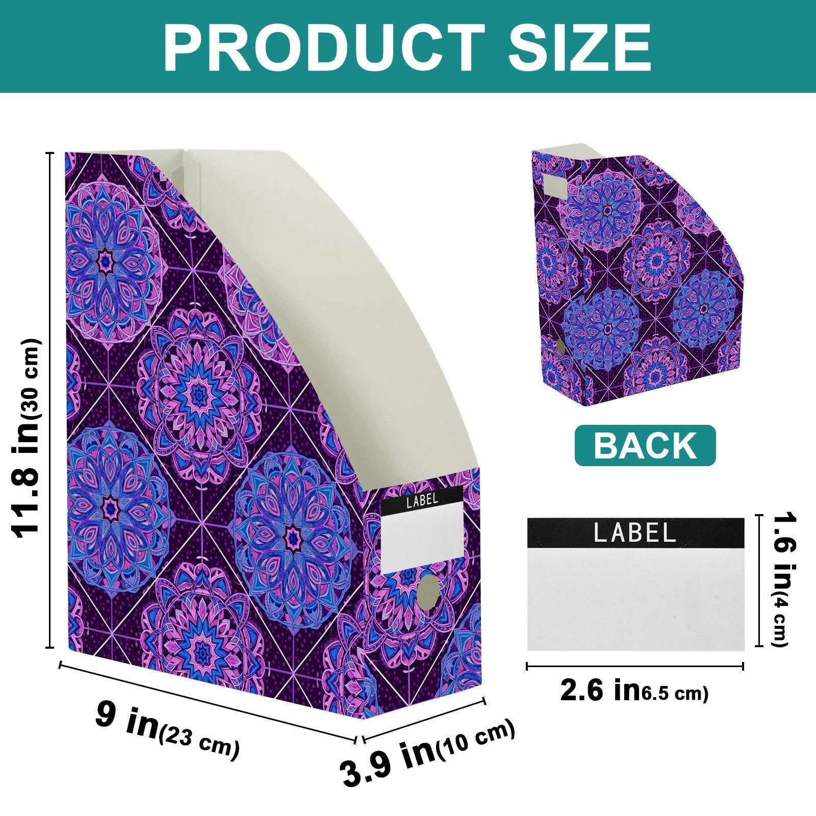 Confezione piatta estetica floreale viola organizer per scrivania