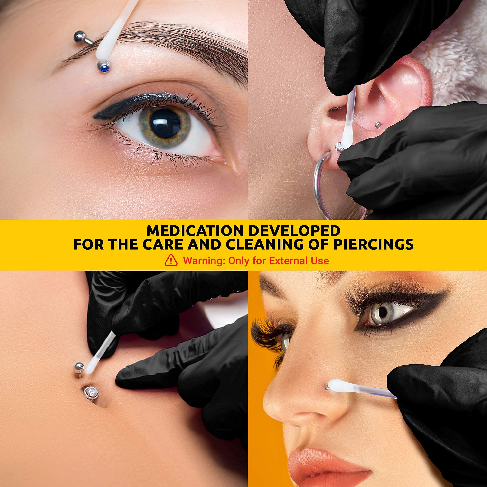 36 Medicated Swabs Treat Ear, Nose, Belly, and Body Piercings Each