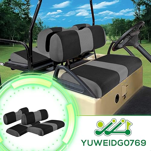 Miniatura 20 de Juego de fundas de asiento de carrito de golf, fundas para asientos delanteros de carrito de golf, ajuste para Club Car Precedent OEM, cojín