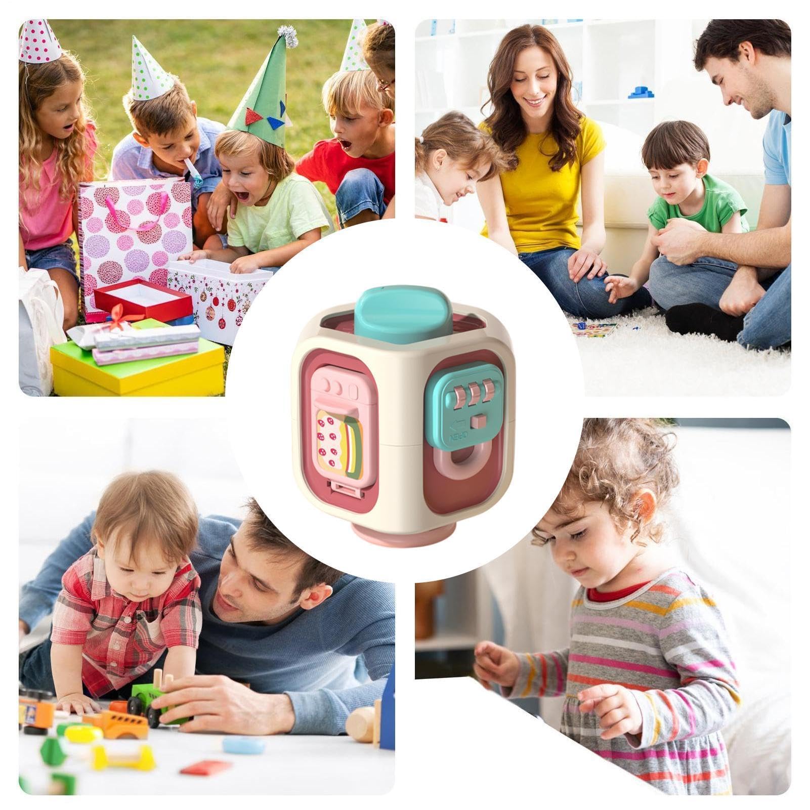 Cubo Giocattolo Per Bambini Giocattoli Didattici Interattivi A 6 Facce Con | Selezionatore Di Forme Per Bambini E Fidget Busy Box Per Bambini Casa Scuola 'Infanzia Istruzione Parentale Aut