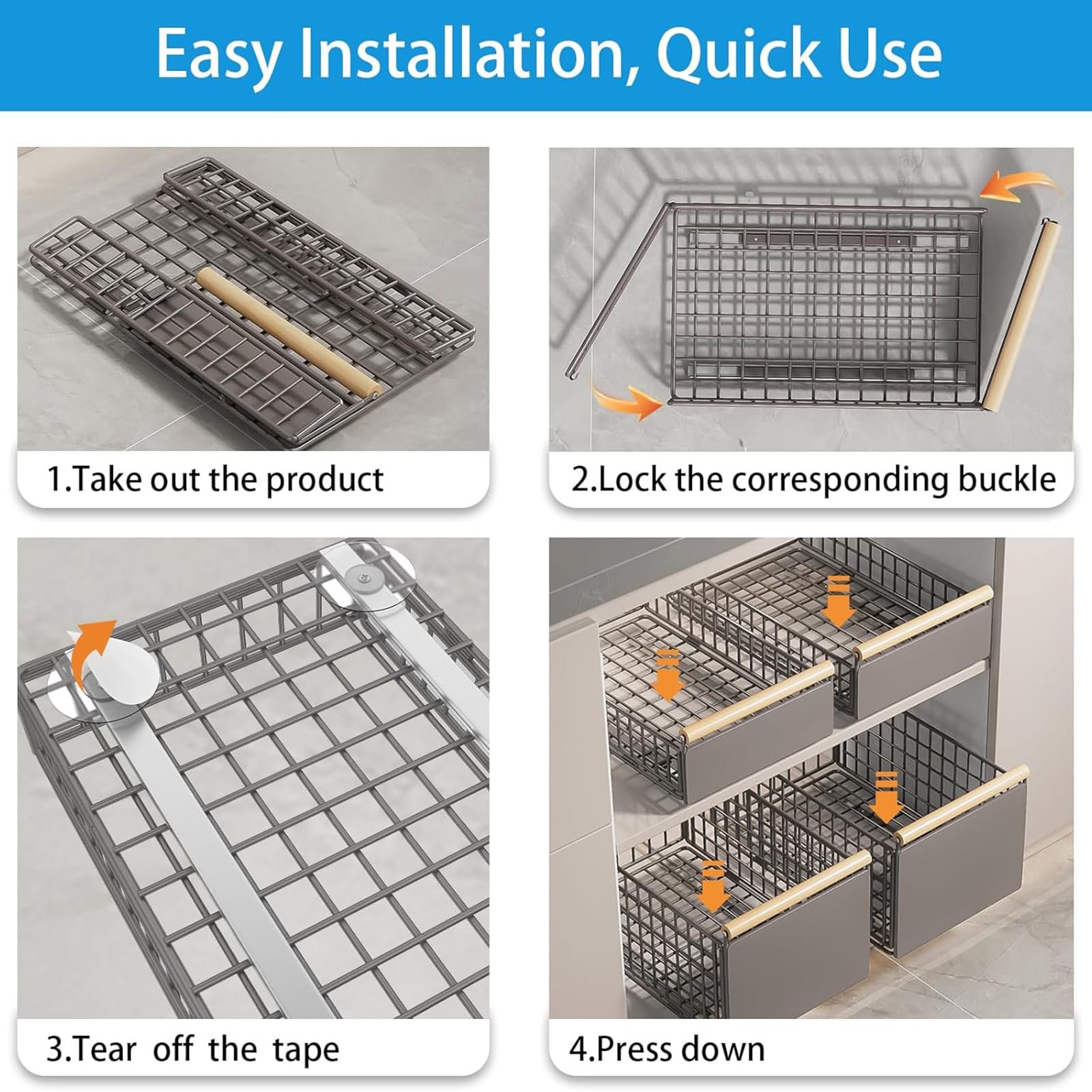 Estante de lavabo extensible que ahorra espacio, organizadores de almacenamiento multicapa impermeable, capacidad práctica de 10 kg para organizar despensas, baños, etc