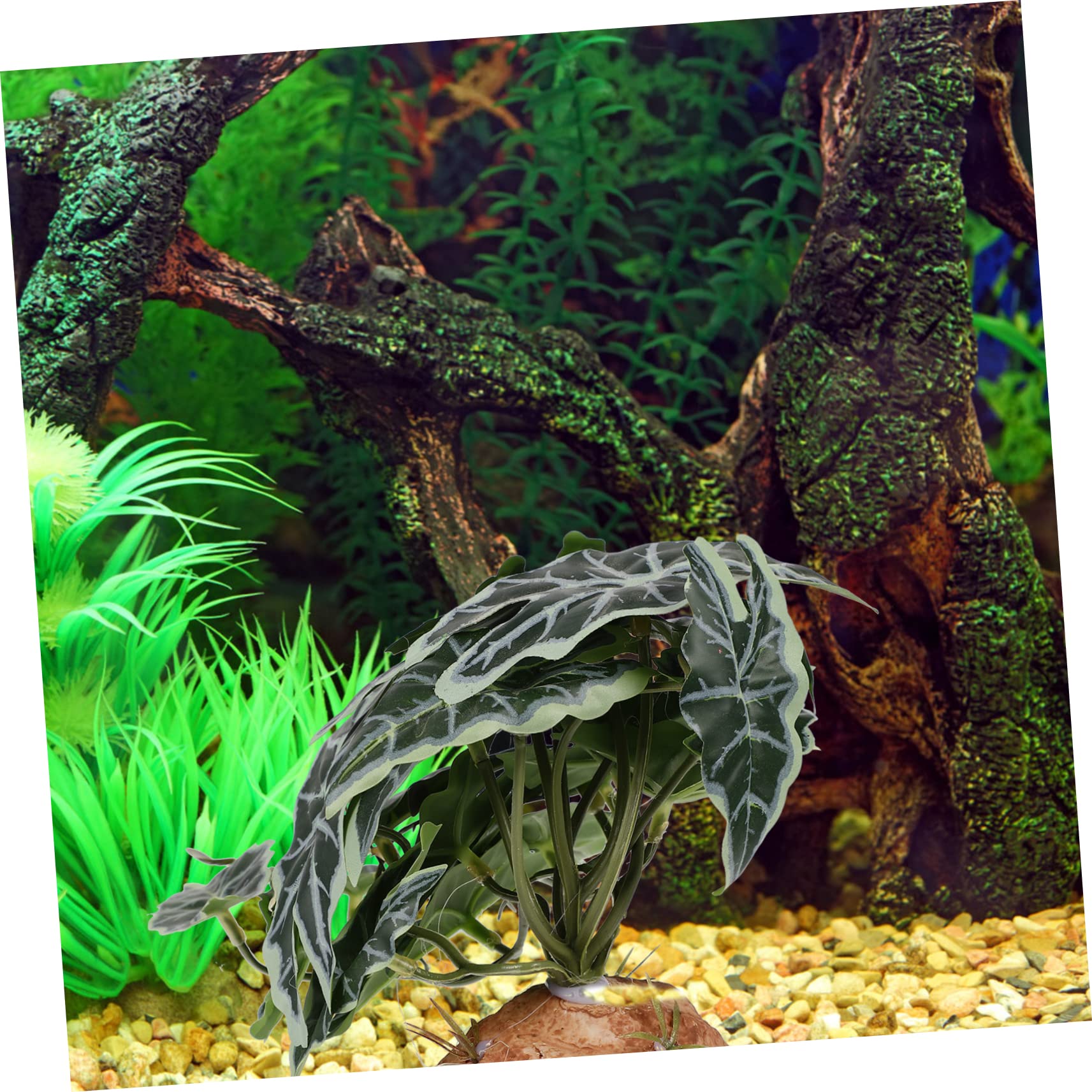 Milisten 3stücke Terrarium Pflanzen Künstliche Reptilienpflanzen Für Terrarien Aquarien Und Schildkrötengehege Lebensechte Gestaltungselemente Für Reptilien Und Fische