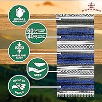 Vista 47 de Artisans Bazaar Poncho tradicional mexicano de Baja para hombres y mujeres, auténtico sarape de Gaban, manta de vaquero Pancho Jorongo rojo - rosa