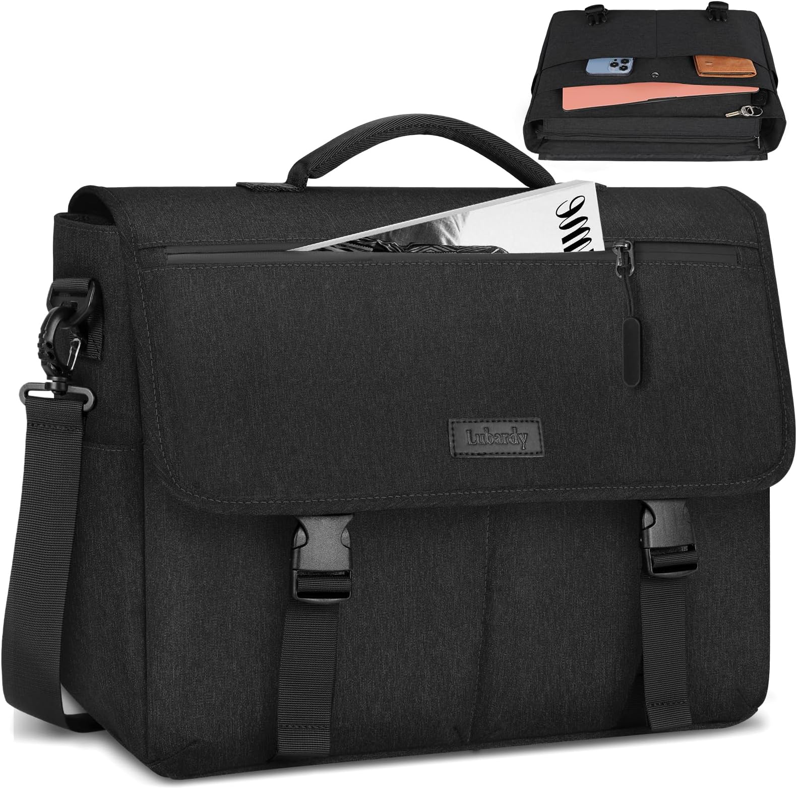 Lubardy Laptop Messenger Bag for Men 15.6 Inch Laptop Bag