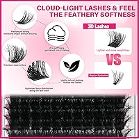 Vista 4 de PRO LASHBEAUTY Pestañas Individuales Estilo 3D 10-18mix Pestañas en Racimo 100D 200D Rizo D Pestañas Wispy Pestañas DIY en Casa