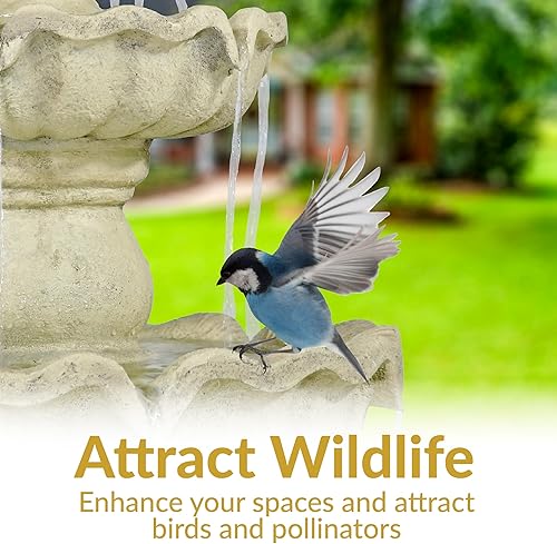 Miniatura 5 de Sunnydaze Fuente de agua eléctrica de 51 pulgadas, función de agua para exteriores, fuente de 3 niveles para exteriores con parte superior de piña,