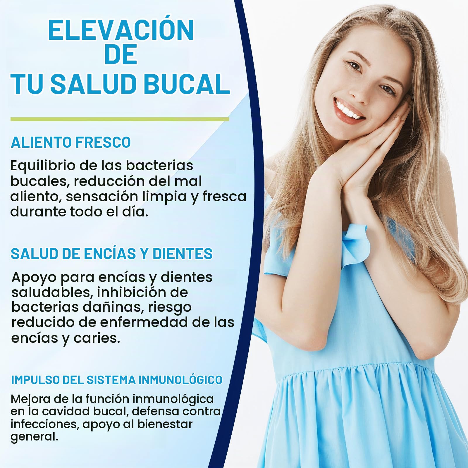Probióticos orales para boca Mal aliento para adultos, 11 mil millones de CFU, los mejores probióticos dentales orales para dientes y encías, boca seca, restauración de encías, aliento fresco