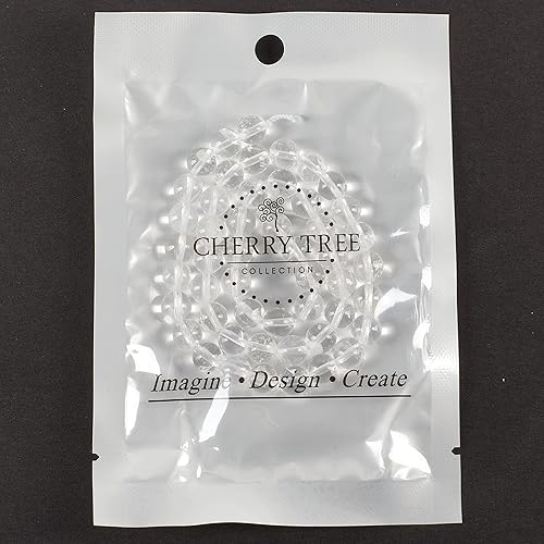 Vista 2 de Cherry Tree Collection Cuentas redondas de cuarzo transparente de 0.315 pulgadas para fabricación de joyas, 1 hebra, 45