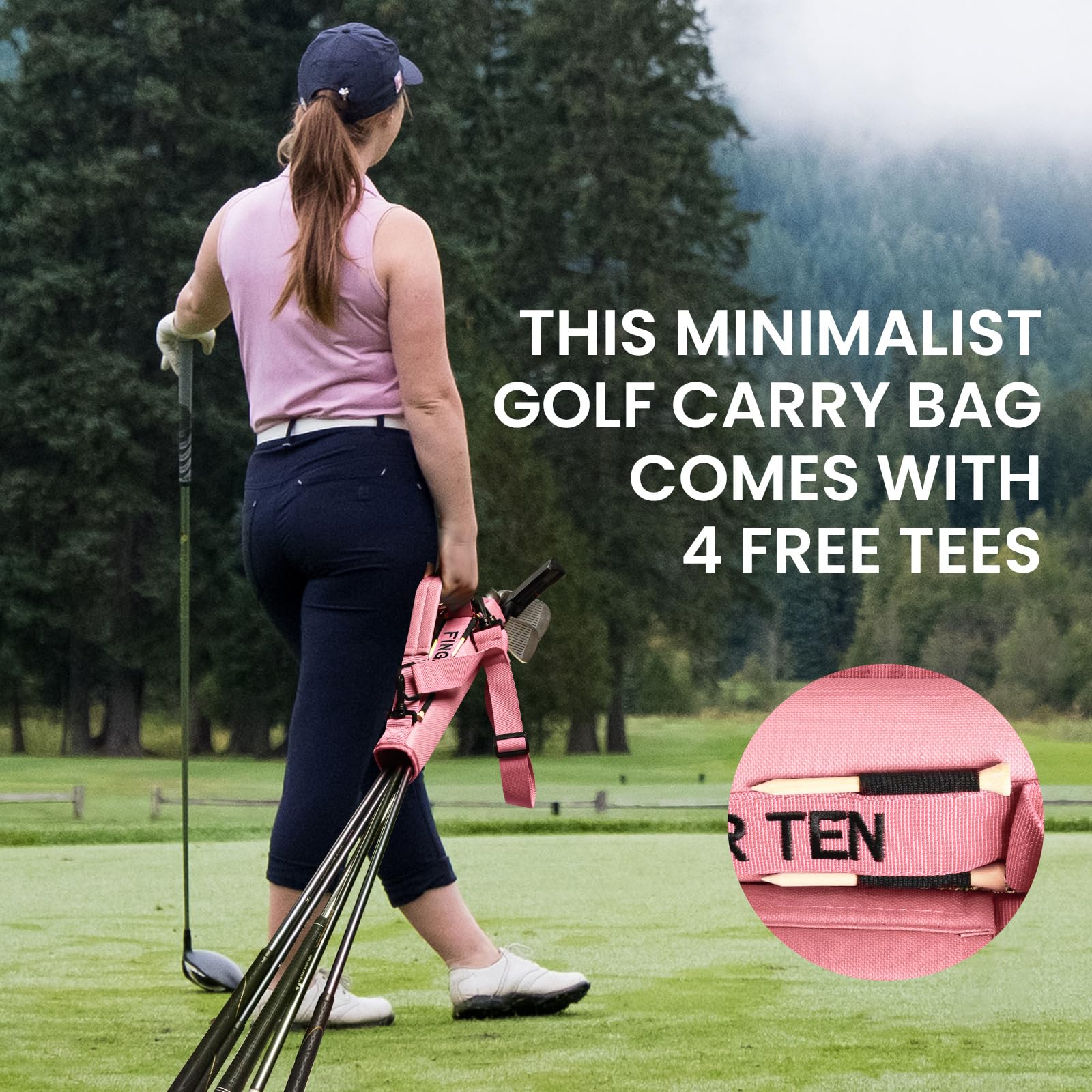 FINGER TEN Mini bolsa de golf para hombres, mujeres y niños, práctica de campo de conducción, bolsa de lápices de golf con correas para el hombro, mangas ligera y duradera, moda para entrenamiento de