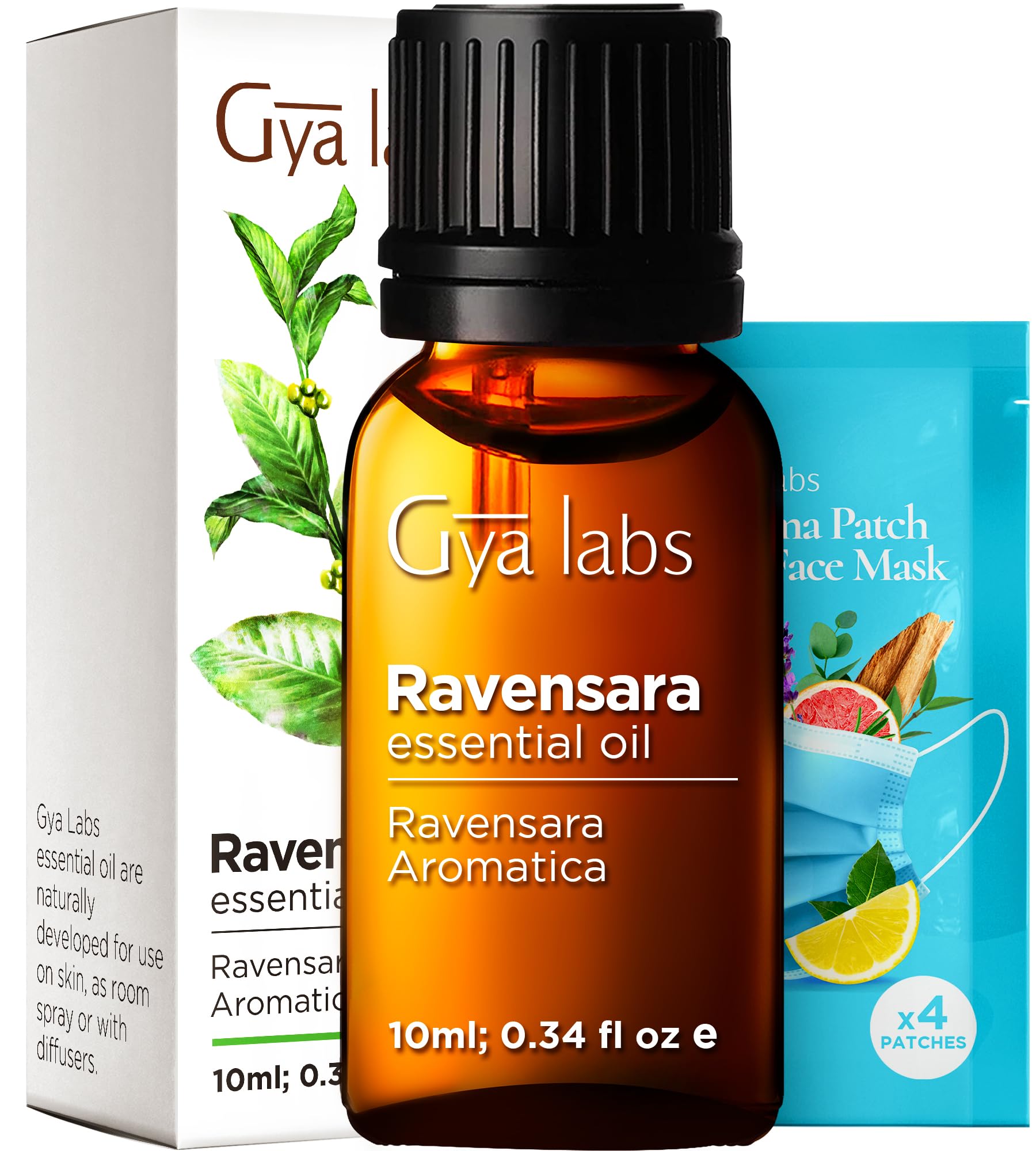 Gya LabsRavensara Essential Oil for Diffuser - 0.34 Fl Oz - 100% Pure Natural Ravensara Oil for Skin, Hair, Aromatherapy & Candle Making ScentClimatePartner certified