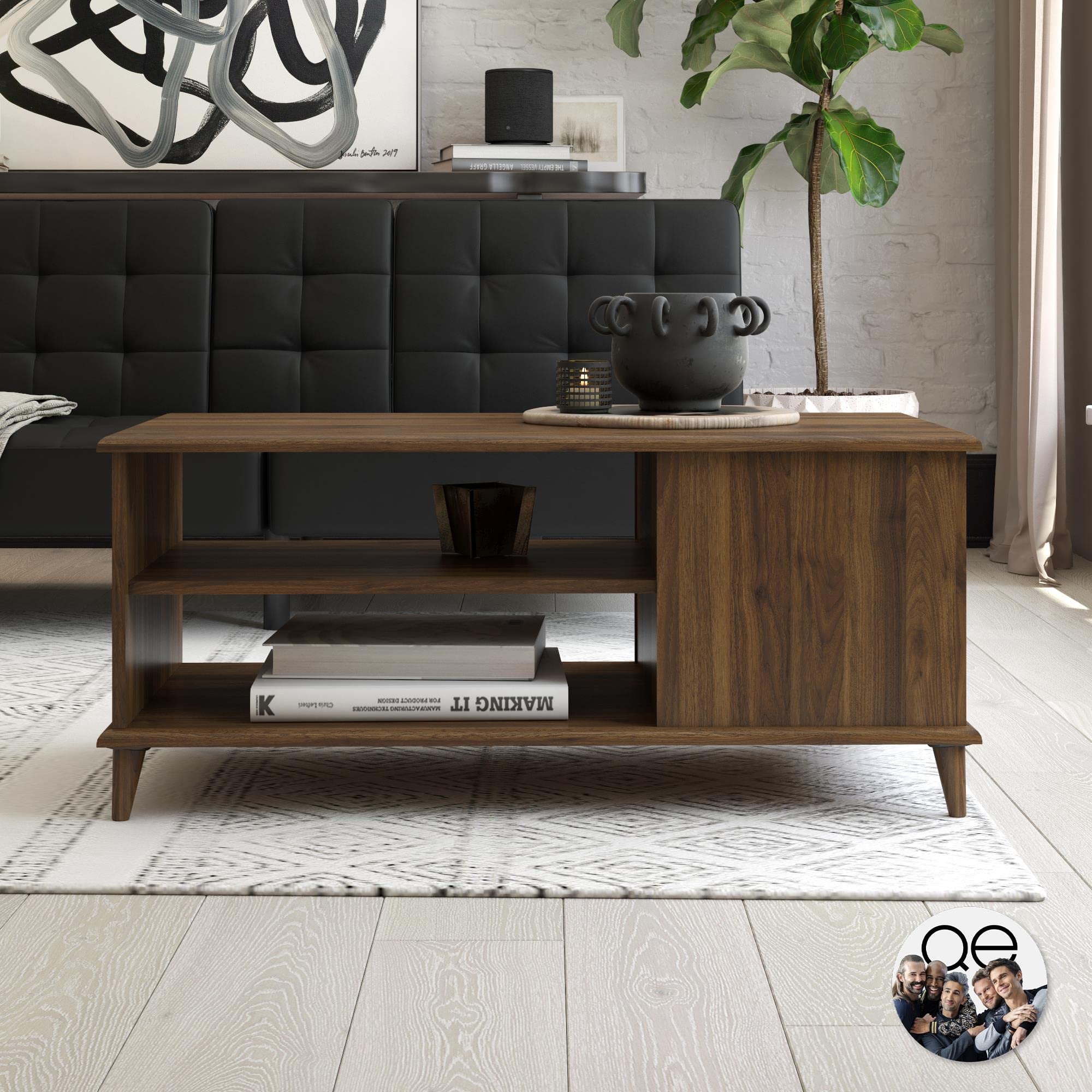 Rackhams Brown Farnsworth Coffee Table Walnut Look