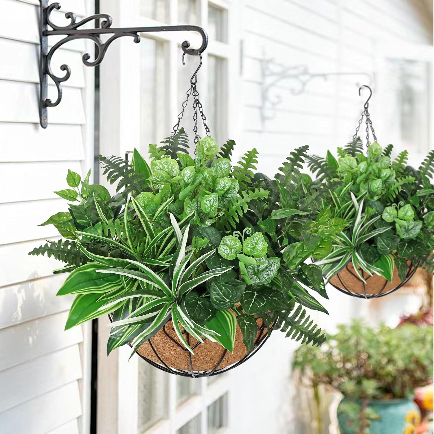 DEMIUKO 18PCS Artificial Plants Outdoor UV Resistant Fake Plants Stem Faux Greenery Plastic Plants Bushes for Garden Patio Porch Window Box Home Wedding Decor(Greenery, 18PCS) - Image 5