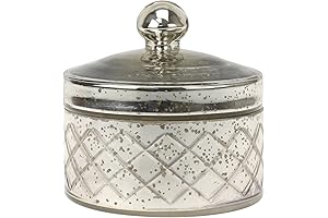 Stonebriar Antique Mercury Glass Storage Container