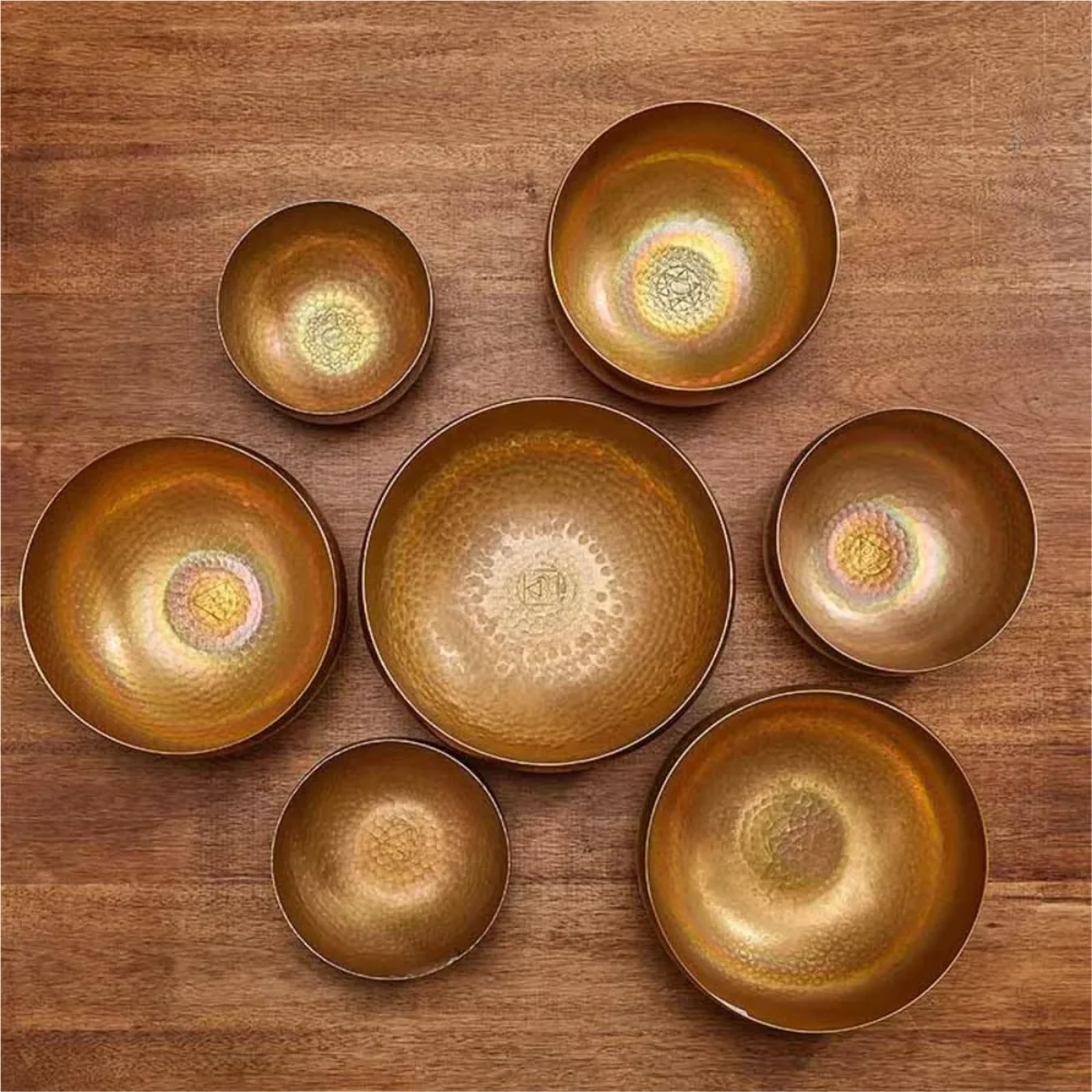 Set di campane tibetane Strumento di guarigione sonora in ottone, ciotola tibetana fatta a mano, grande, accessori for meditazione spirituale e consapevolezza(Diameter 22CM)