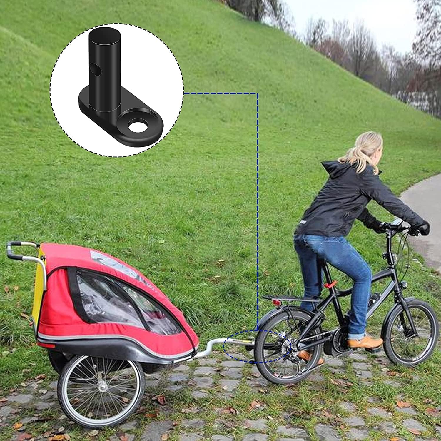 Gancio Di Traino Per Bicicletta - Per Rimorchi, Passeggini E Cani - Foto 7