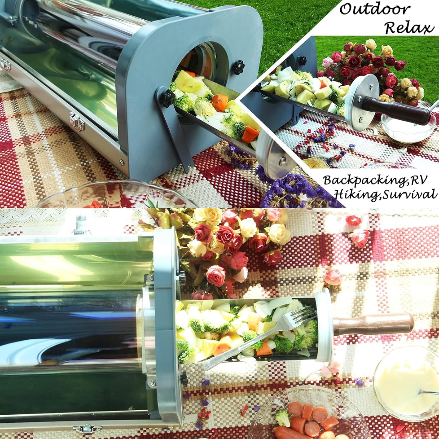 Portable Solar Camping Stove & Oven Kit, Cooks Meals in 20 Minutes, Ideal for Backpacking, Hiking & Outdoor Adventures