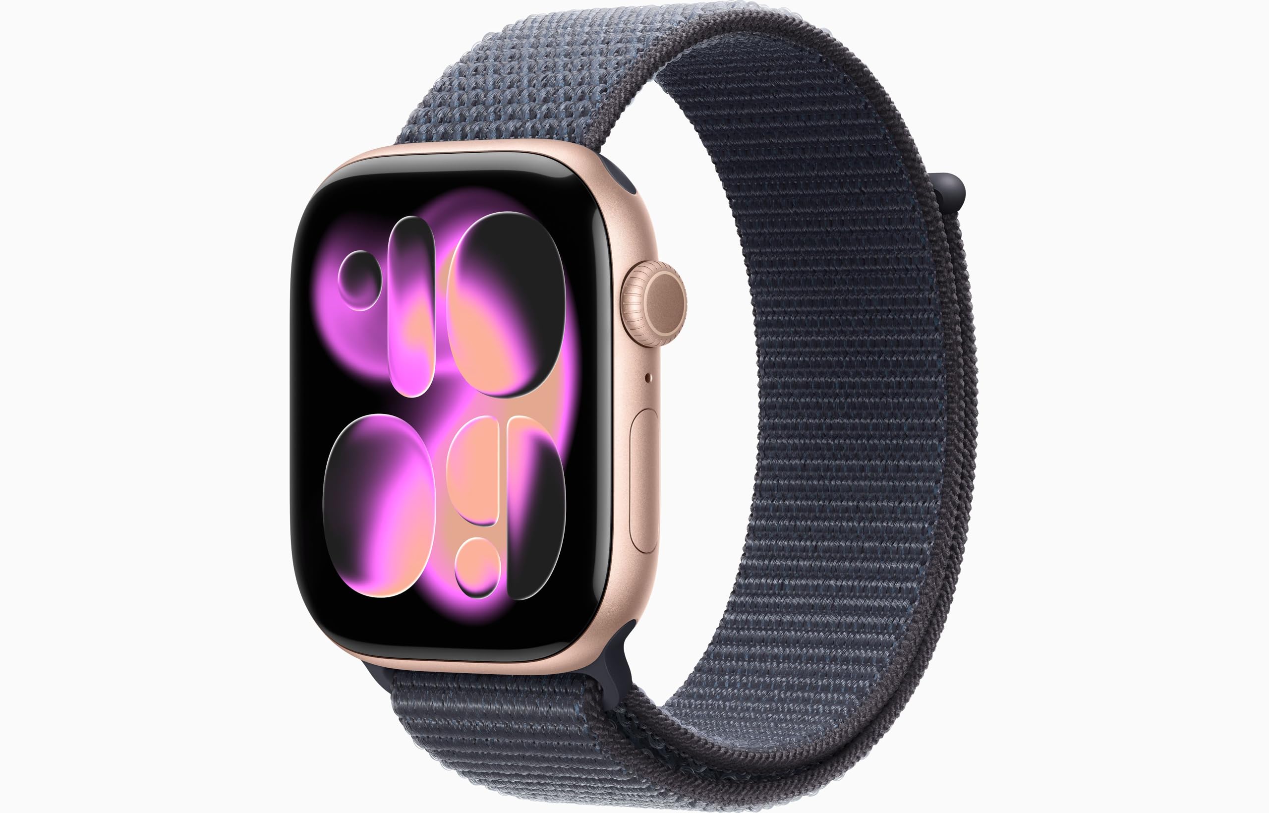 Apple Watch Series 11 [GPS, 46mm] Rose Gold Aluminum Case with Anchor Blue Sport Loop Band, One Size (Renewed)