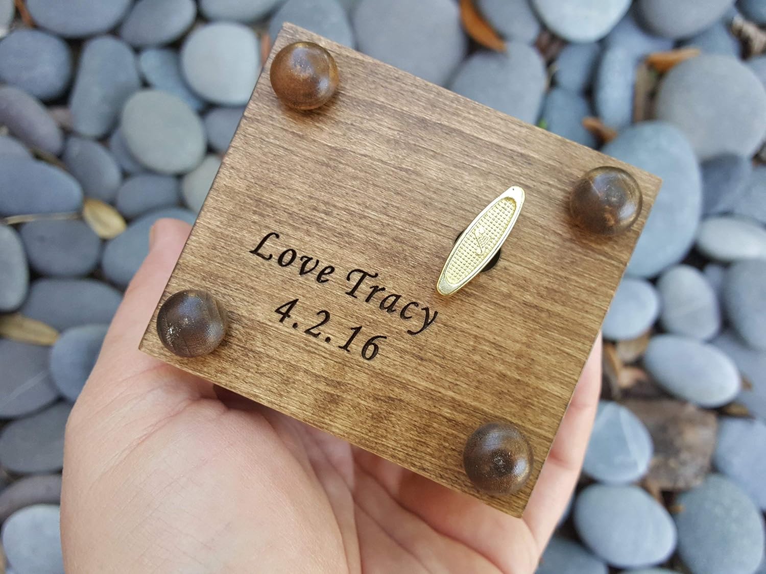 Music box with I love you to the moon and back engraved on the top, with your choice of color and song, great Christmas gift