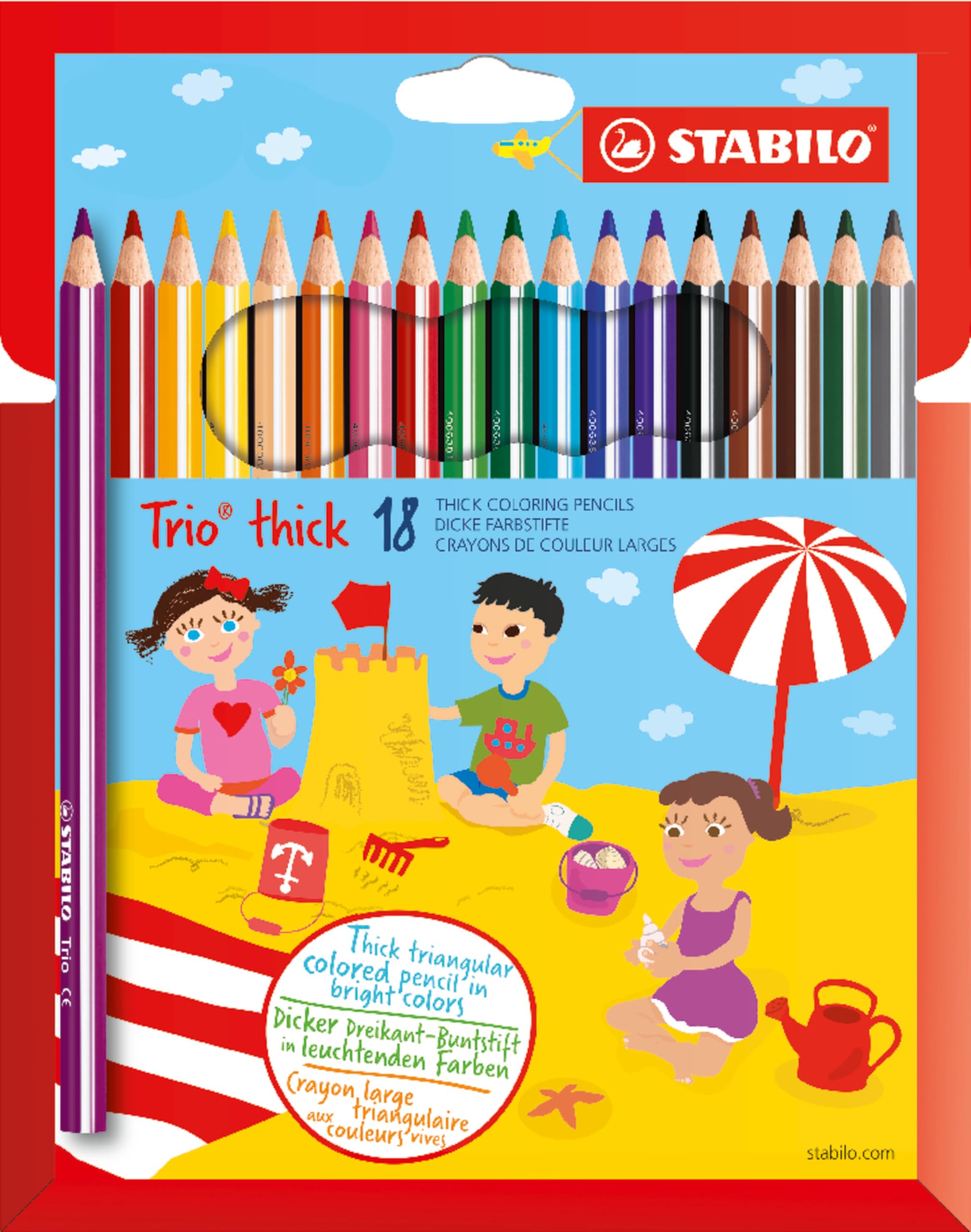STABILO Trio Thick Triangular Colouring Pencils, 18 Colours