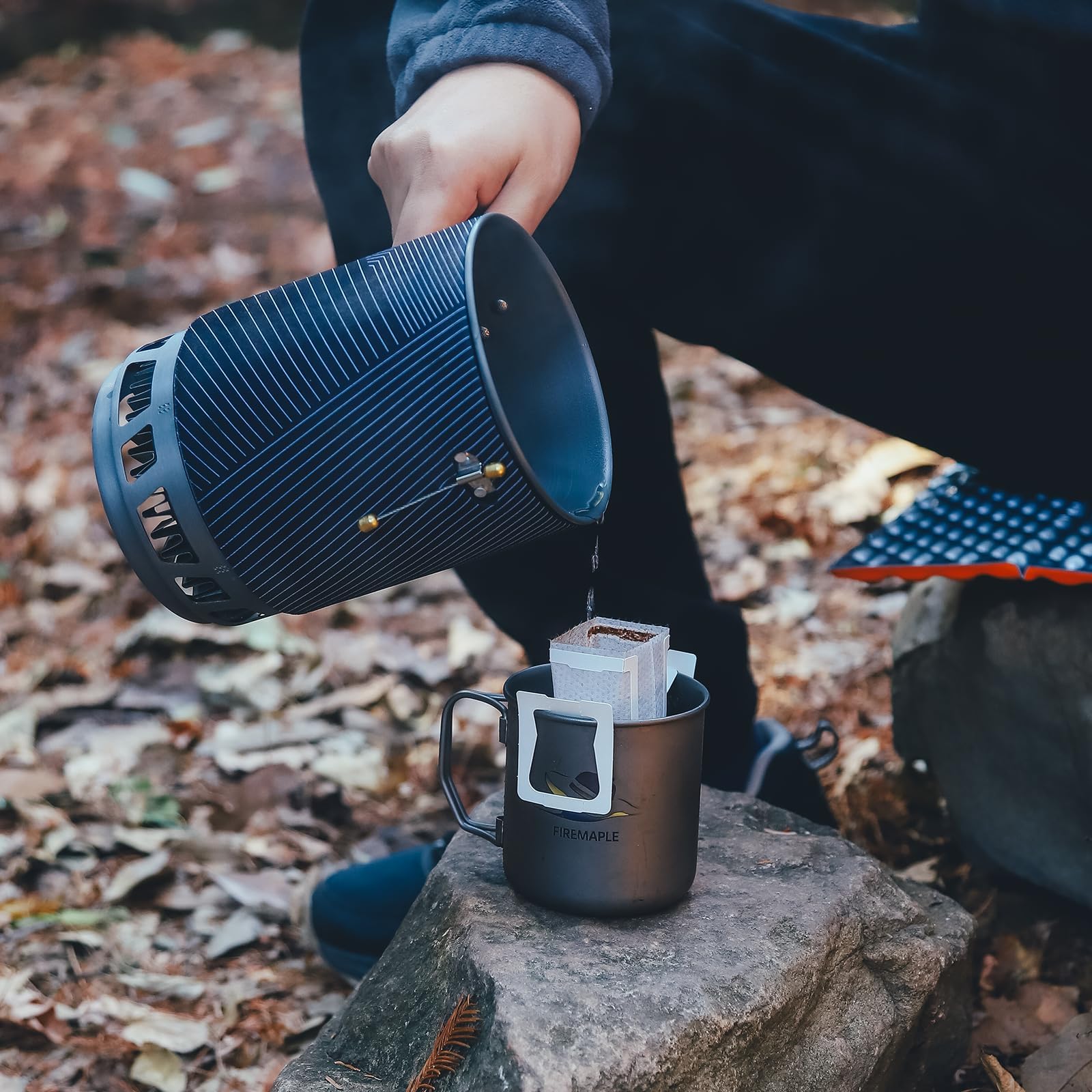 Fire-Maple X2 Pro Réchaud à Gaz Portable pour Camping Brûleur à Gaz Léger pour Randonneurs Système de Cuisine en Plein Air avec Allumage Piézo, Support de Casserole et Support de Cartouche de Gaz