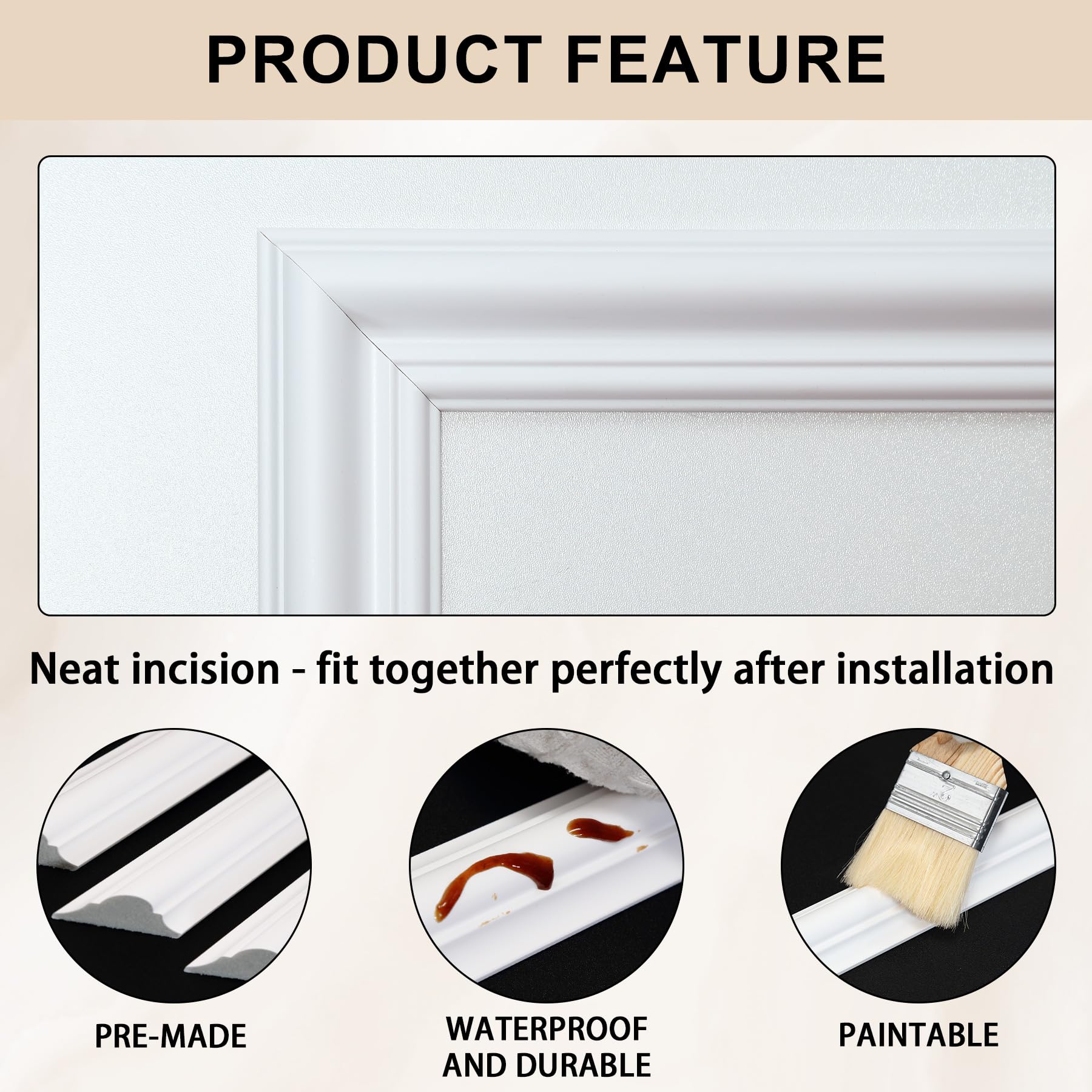 Hungbak Juego de 2 kits de molduras decorativas para pared precortadas de 40,6 x 50,8 cm, paneles de revestimiento prefabricados despegables y adhesivos para decoración interior, molduras de riel de