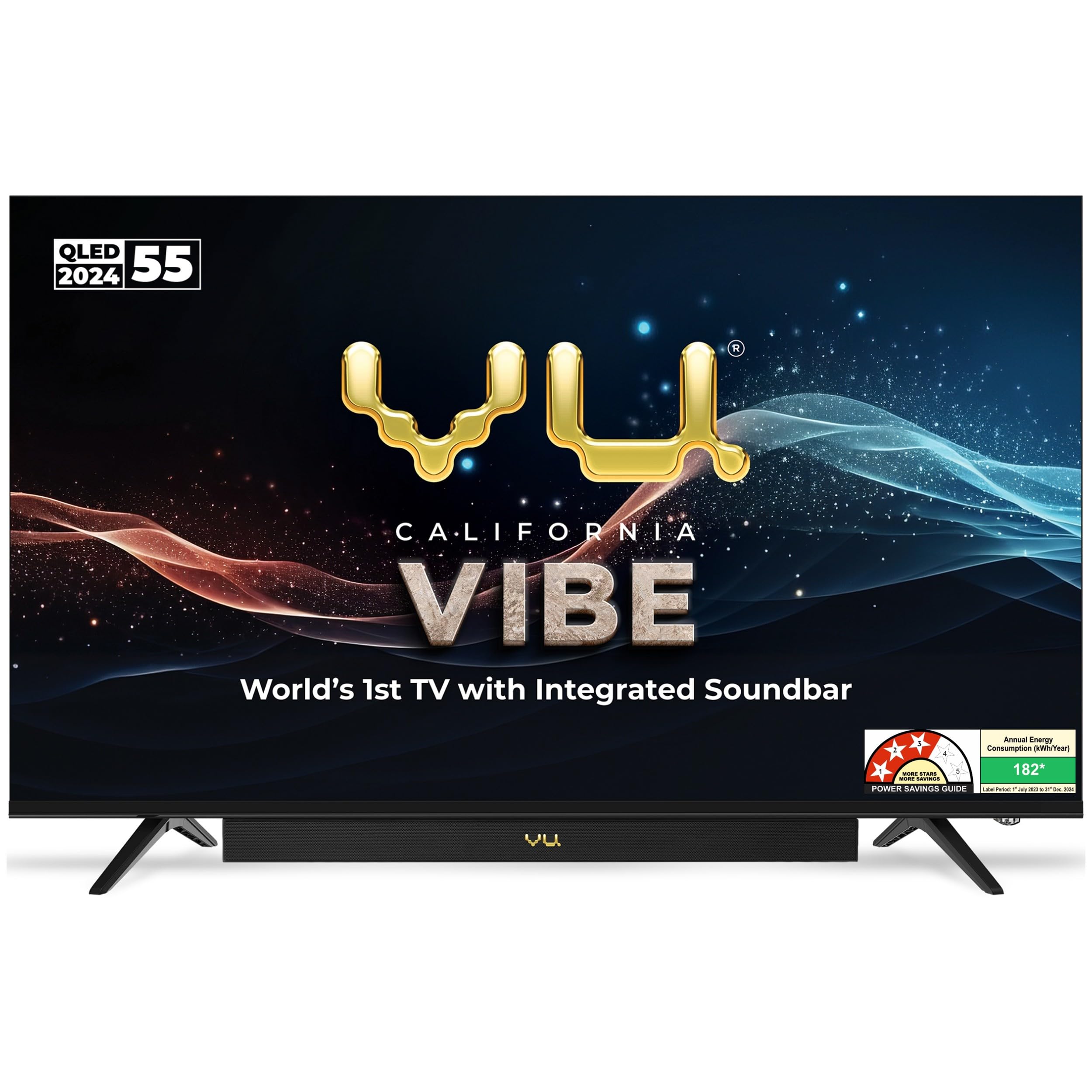 Vu 139cm (55 inches) Vibe Series QLED 4K Google TV 55VIBE24 (Black)