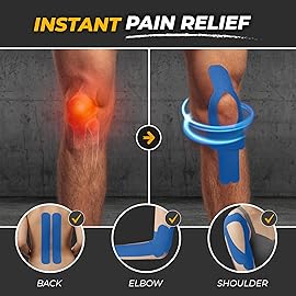 Kinesiology Tape-Incredible Support for Athletic Sports and Recovery+Free Taping Guide-Uncut 2 inch 16.4 feet Roll (Navy Blue + Free Taping Guide, Pack of 1)